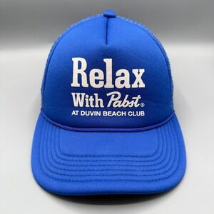 Duvin Hat‎ Cap Blue Relax with Pabst Beach Club Snapback Mesh Trucker Adjustable